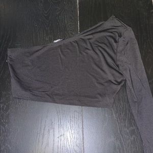 SHEIN Black one shoulder crop top